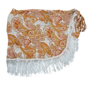 Nasty Gal Paisley Fringe Tie Sarong Skirt Boho Size 4